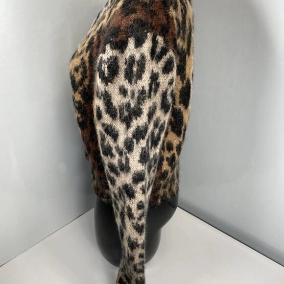 AllSaints Women’s Wick Cropped Mohair Cardigan – Leopard Brown – Size S - Picture 7 of 8